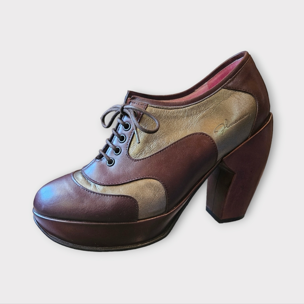 John Fluevog Two-Tone Brown Heels